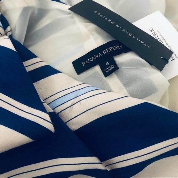 BANANA REPUBLIC One Shoulder Bow Stripe Dress Size 4 NEW - Picture 8 of 8